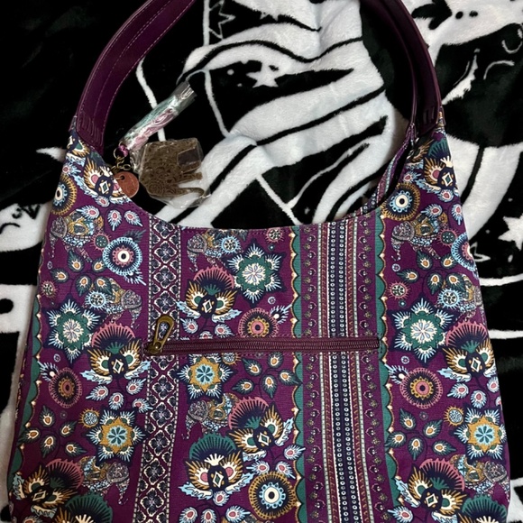 Sakroots purple paisley tote bag with charms - Picture 2 of 5